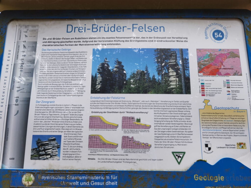Die Drei Brüder Felsen zählen zu den 100 schönsten Geotopen in Bayern