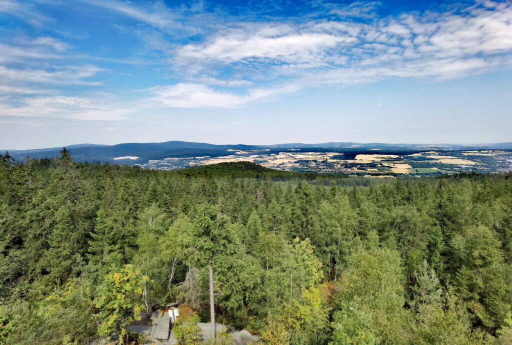 Ausblick von der Kösseine Wanderung über das Fichtelgebirge