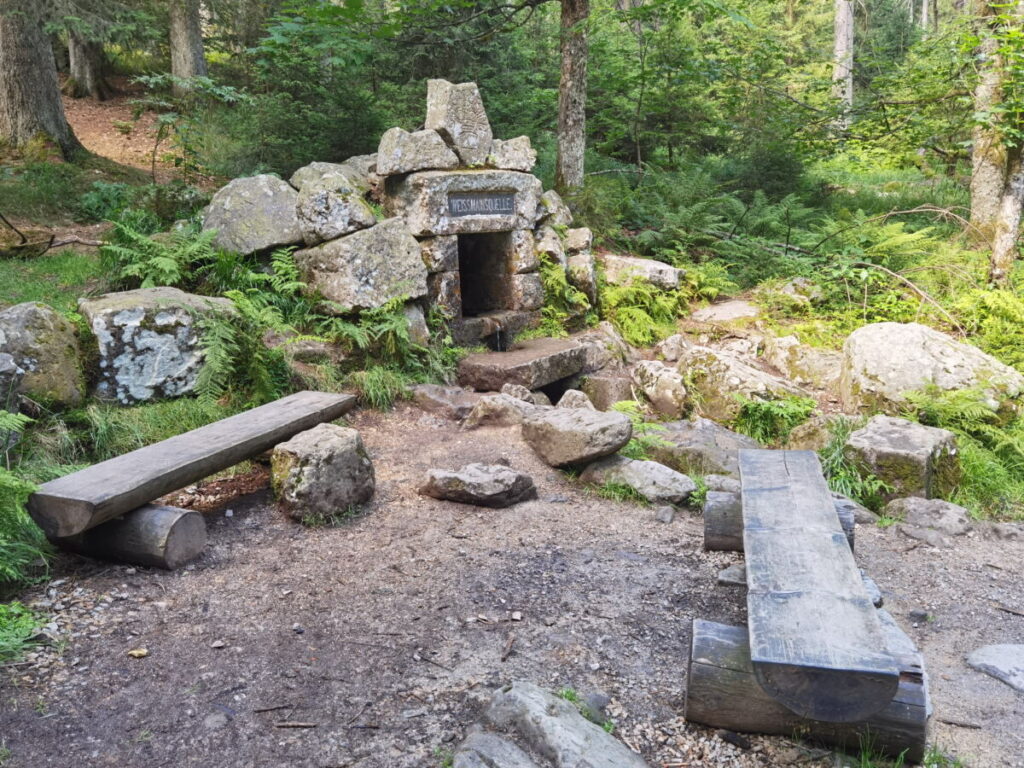 Idyllische Lage der Weißmainquelle im Fichtelgebirge