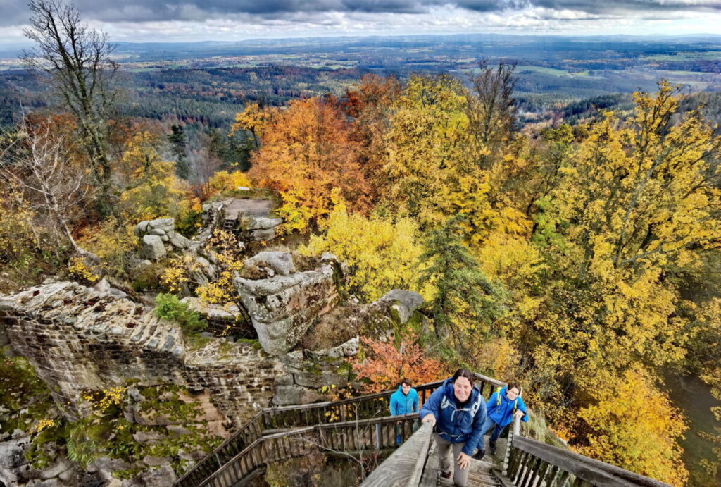 Burgruine Weißenstein Ausblick über den Oberpfälzer Wald